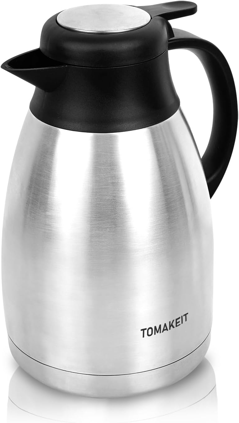  TOMAKEIT Thermal Coffee Carafe, 2L/68 Oz Stainless Steel Vacuum Insulated Thermoses, Double-Wall Design, 24-Hour Hot & Cold, Leak-Proof, Portable for Travel,Camping,Office - Image 1